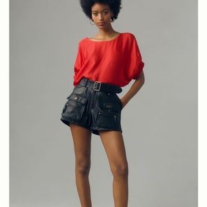 By Anthropologie Short-Sleeve Loose-Fit Blouse size L